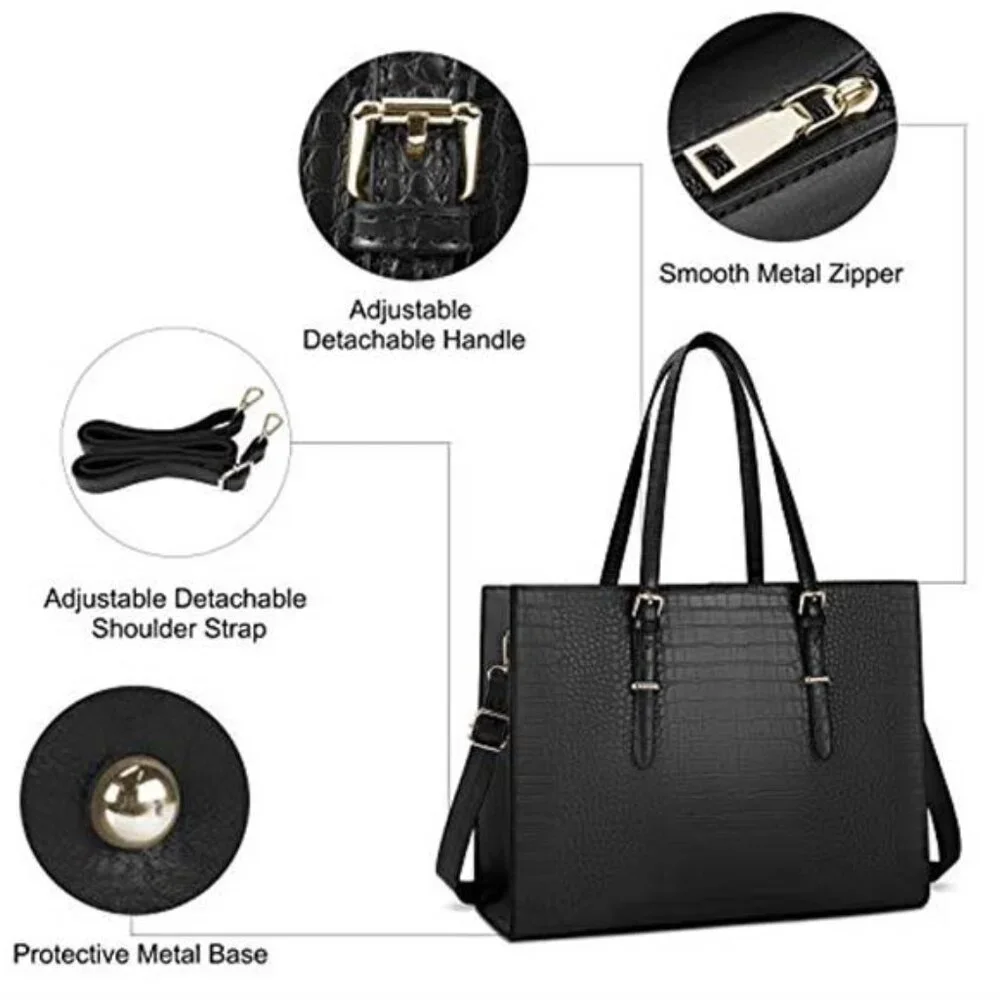 Laptop Bag for Women 15.6 inch Laptop Tote Bag Leather Classy Computer Briefcase